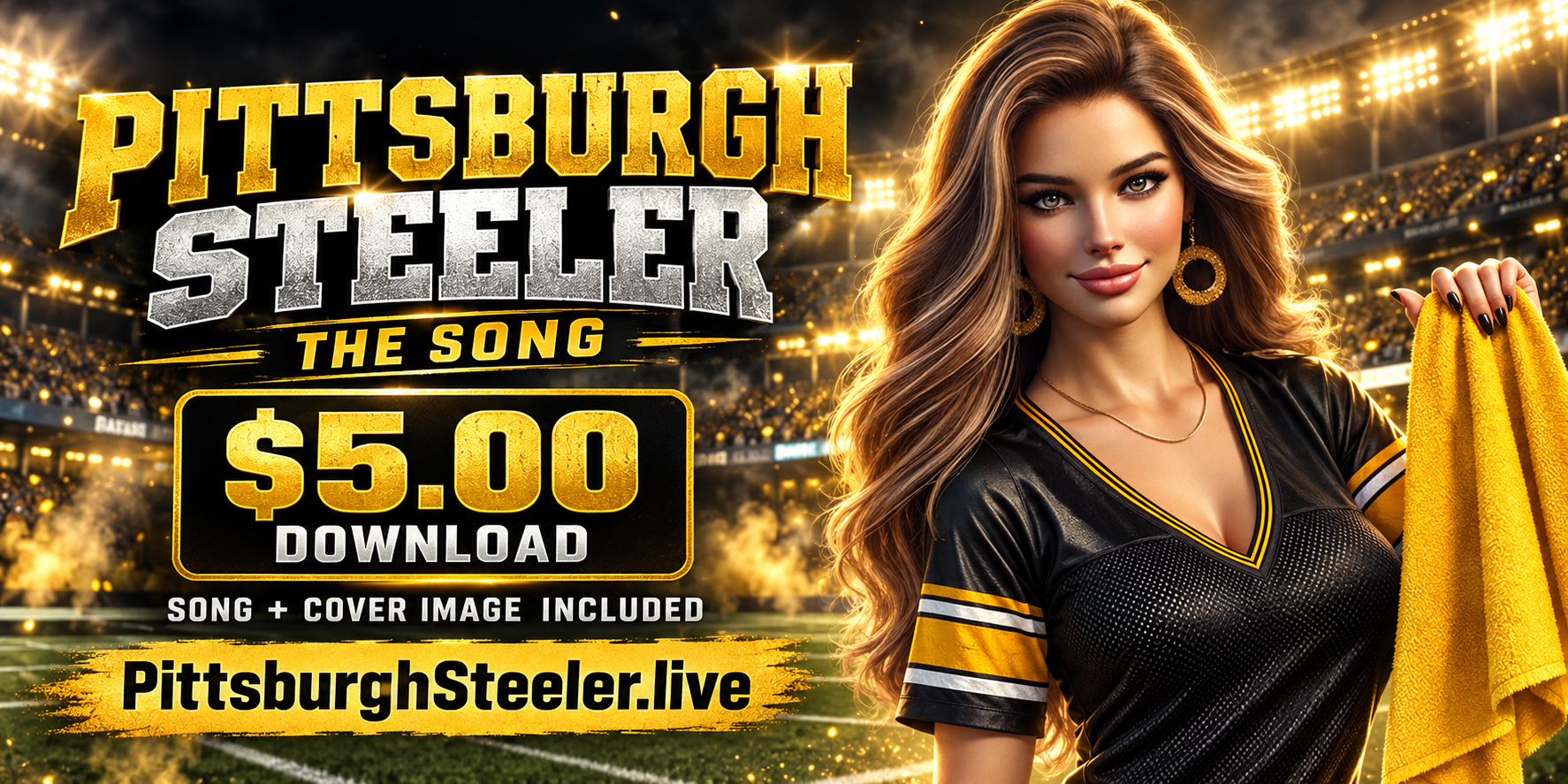 Pittsburgh Steeler the song, five dollar download with song and cover image included