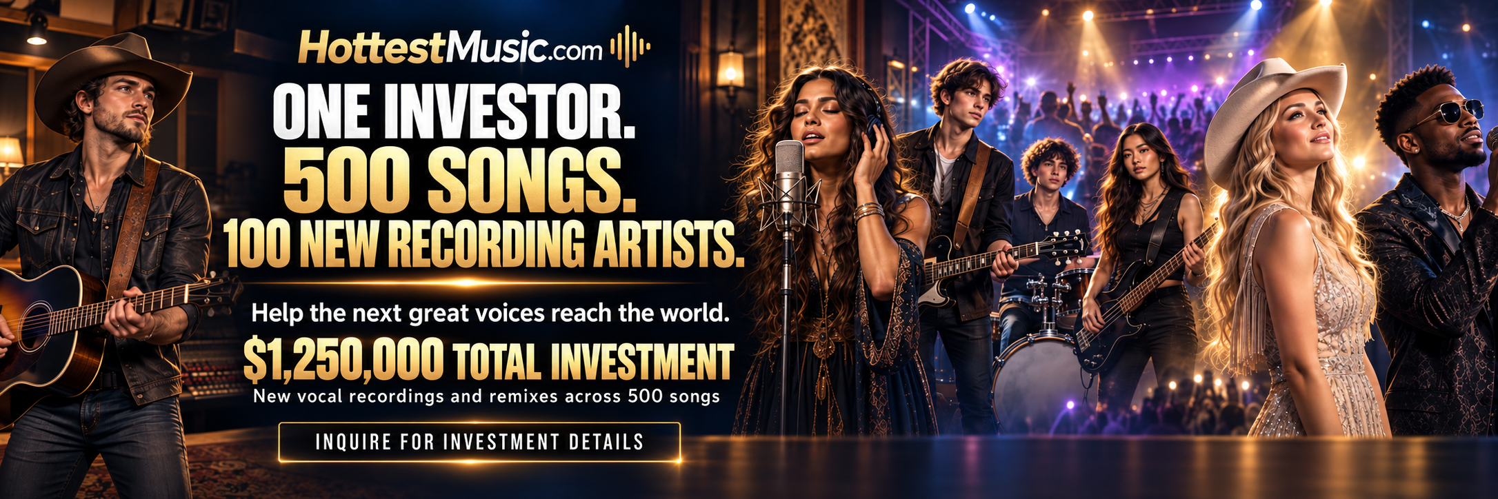 Sponsor a new recording artist. Help the next great voice reach the world.